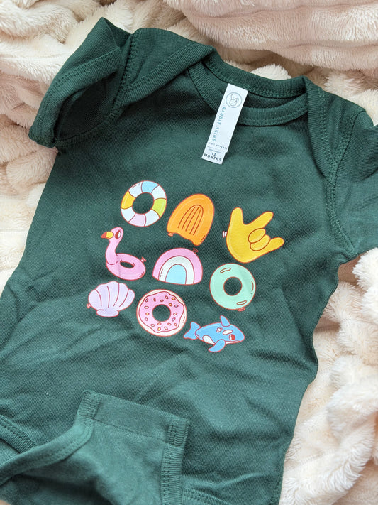 Summer ILY - 12M Green Onesie Tee