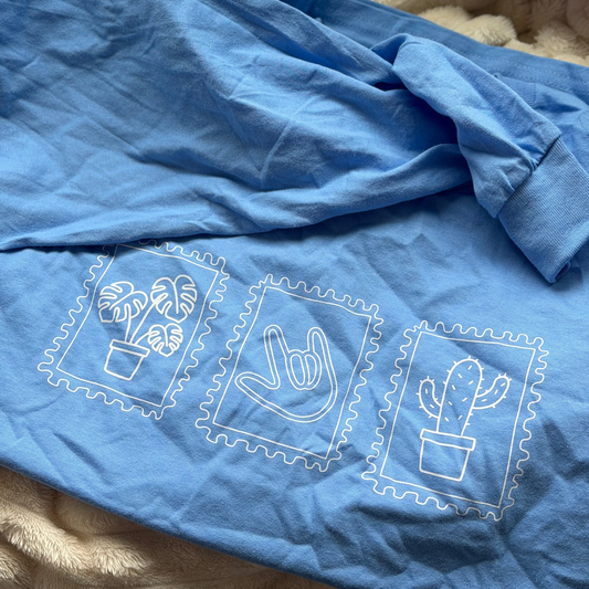 Plant Stamp- L Carolina Blue Long Sleeve