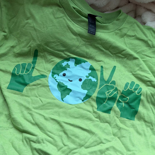 Love - M Lime Green Tee