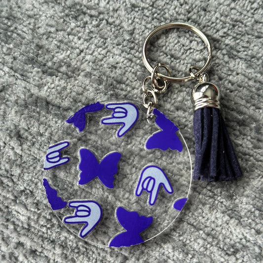 Butterfly ILY Acrylic Keychain