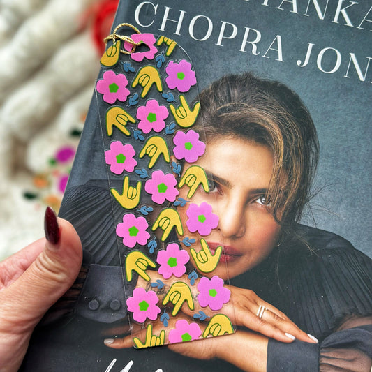 Floral ILY Acrylic Bookmark
