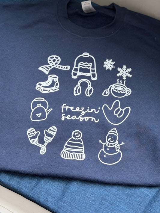 Freezing Season - S Navy Crewneck