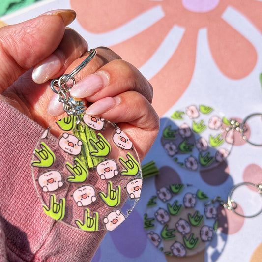 Piggy ILY Acrylic Keychain