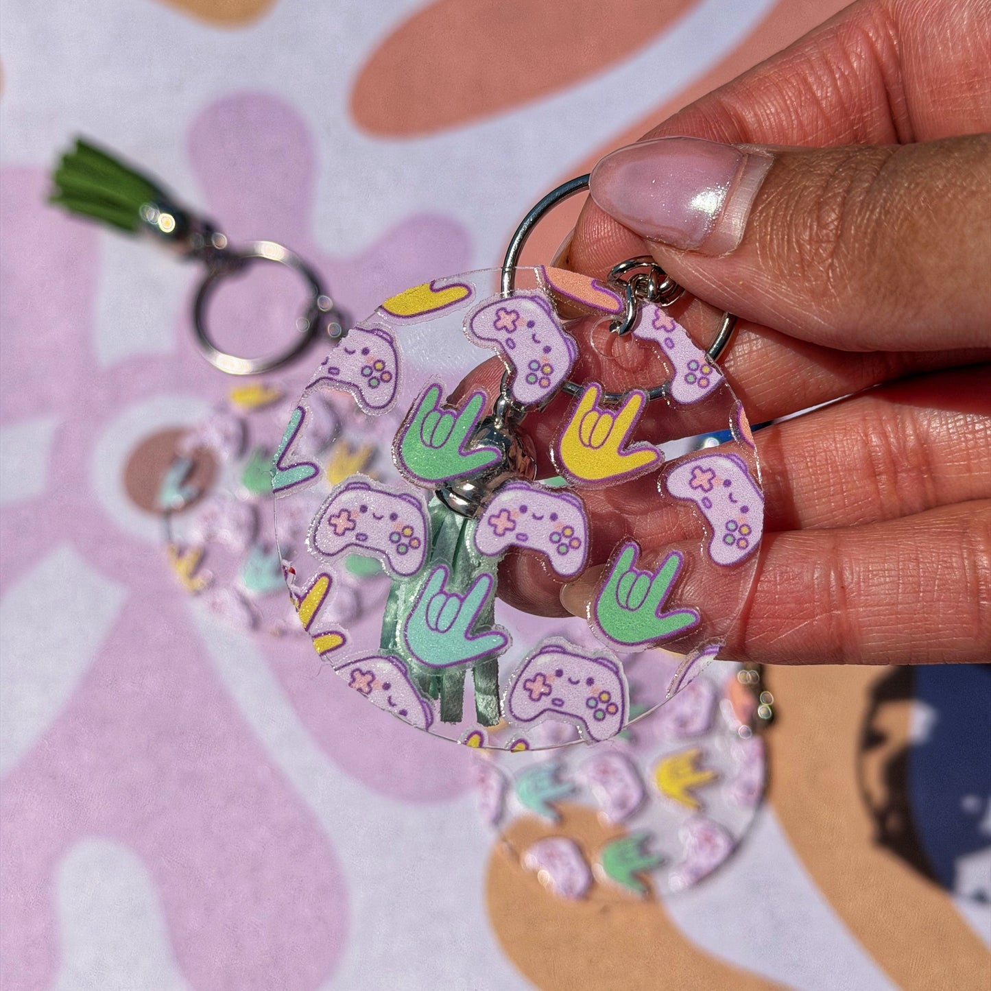 Kawaii Gamer ILY Acrylic Keychain