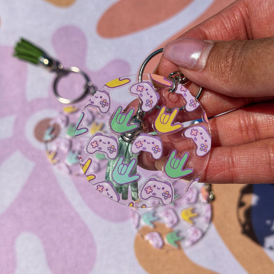 Kawaii Gamer ILY Acrylic Keychain