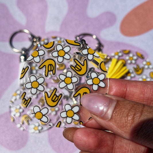 Daisy Pop ILY Acrylic Keychain