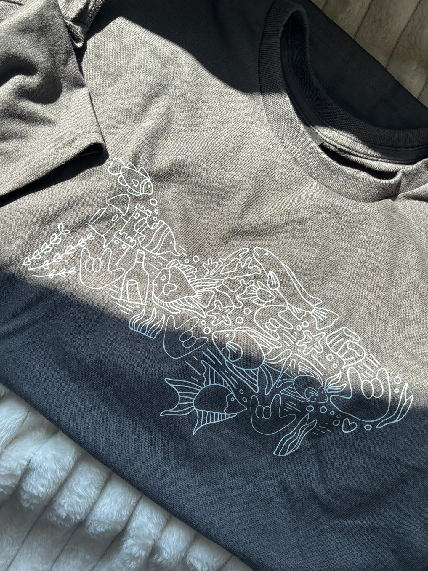 Fish Doodle - XL Pepper Tee