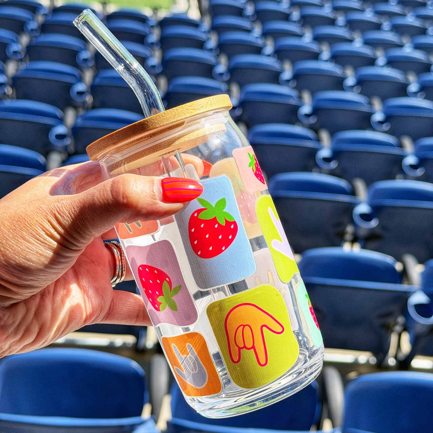 Pastel Strawberry ILY Beer Can