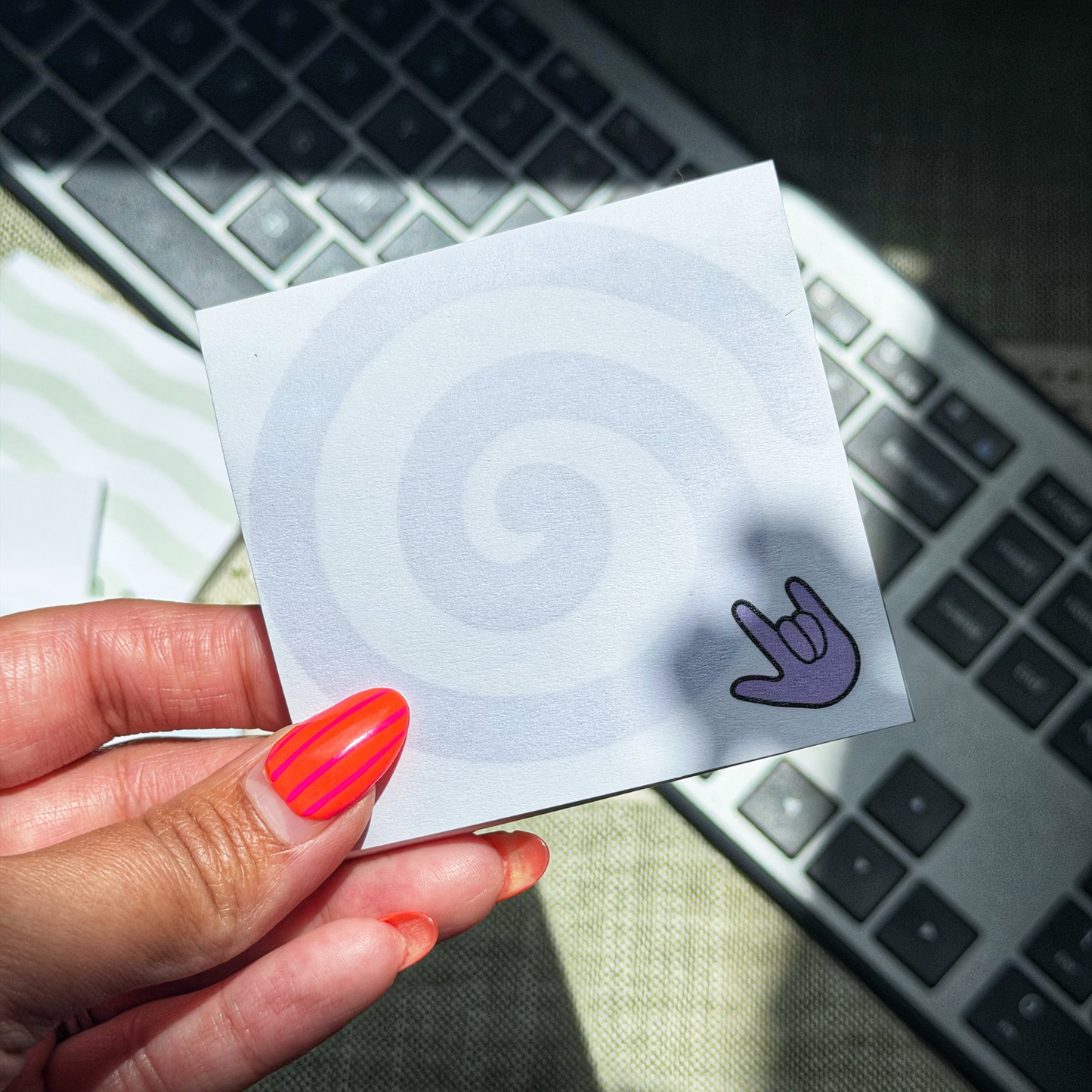 Purple Swirl ILY Sticky Notes