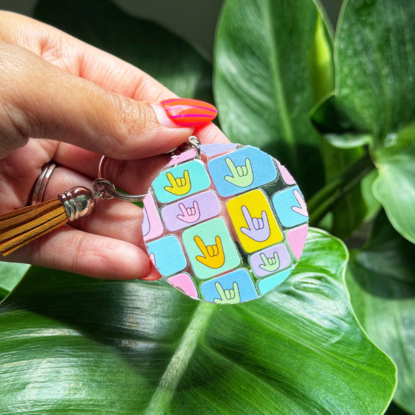 Pastel ILY Acrylic Keychain