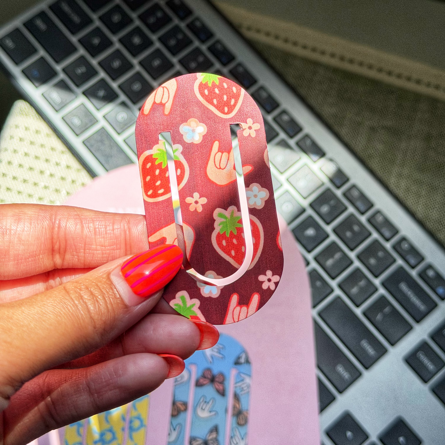 Strawberry Paperclip Bookmark