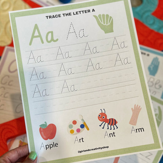 ABC Calligraphy Practice Worksheet