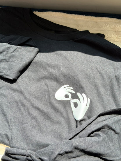 Interpreter Sign Language  - XL Black Long Sleeve