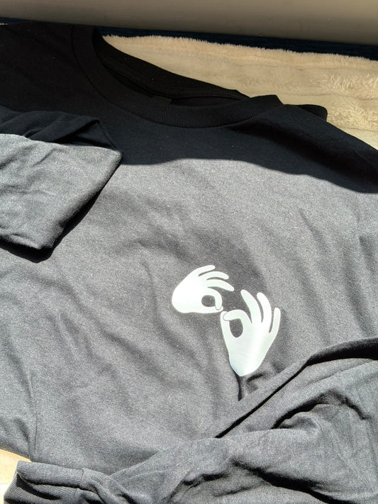 Interpreter Sign Language  - XL Black Long Sleeve