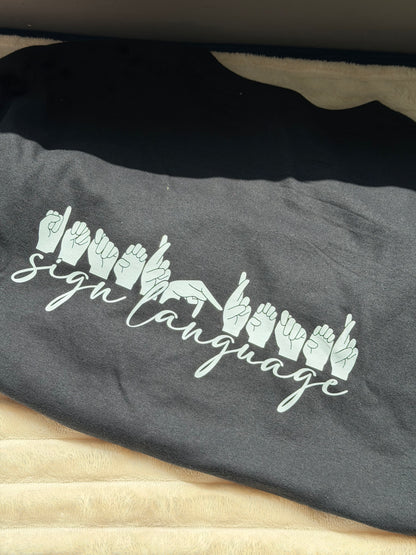 Interpreter Sign Language  - XL Black Long Sleeve