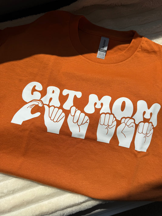 Cat Mom - L Texas Orange Tee