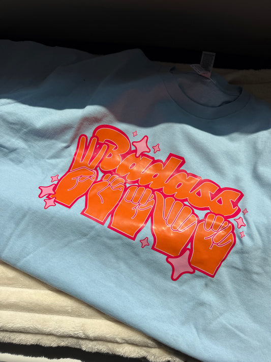 Badass Woman  - 2XL Sky Blue Tee