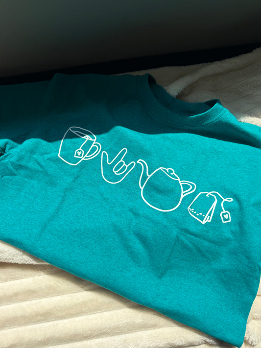Tea Doodle - S Teal Tee