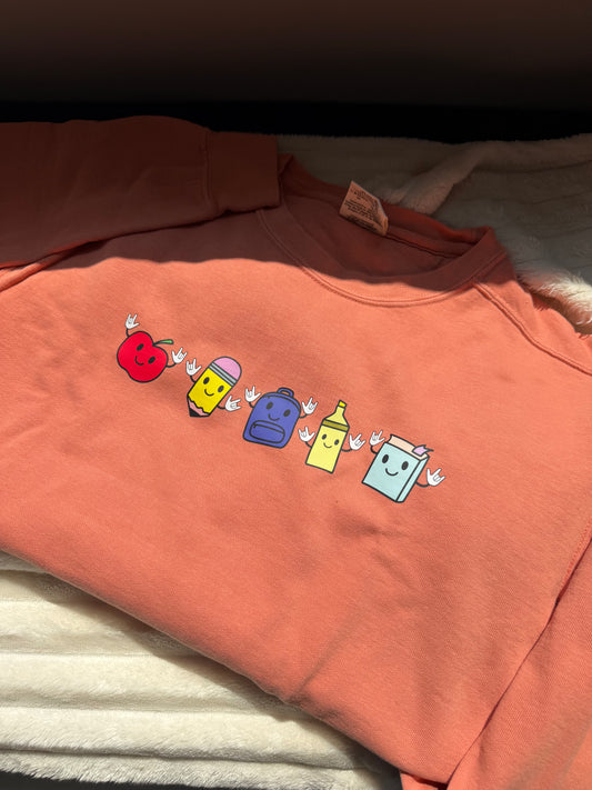 Teacher Doodle - S Terracota Crewneck