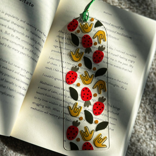 Strawberry ILY Acrylic Bookmark