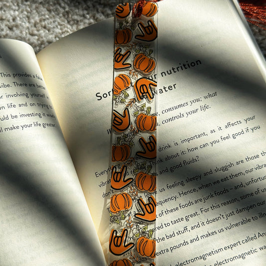 Pumpkin ILY Acrylic Bookmark
