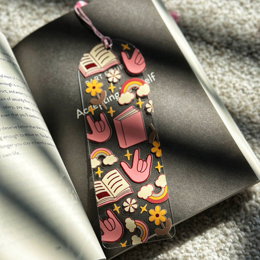 Retro Books ILY Acrylic Bookmark