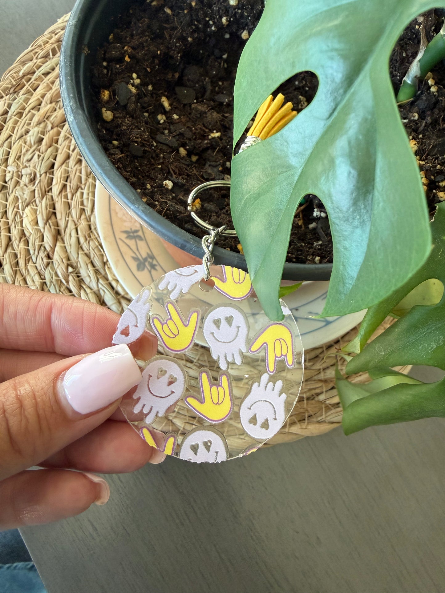 Melting Smile ILY Acrylic Keychain