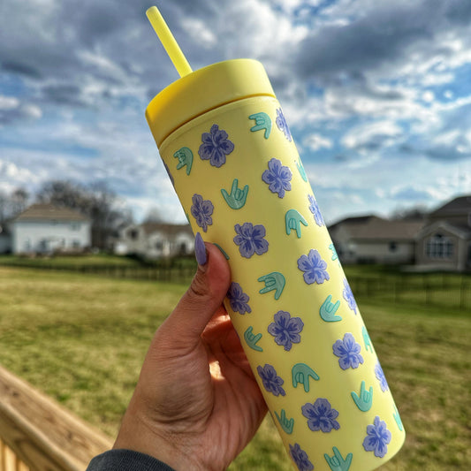 Flower ILY Yellow Skinny Tumbler