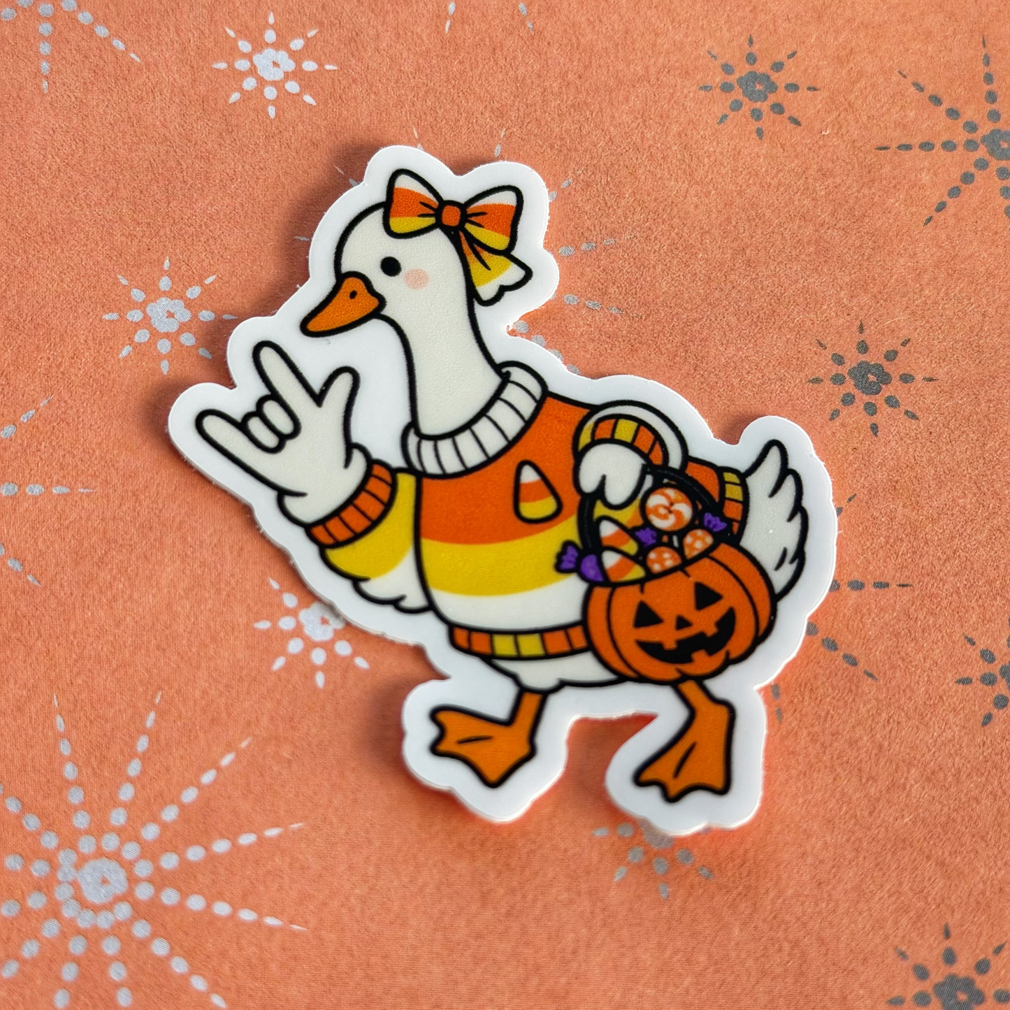 ILY Candy Corn Goose Sticker