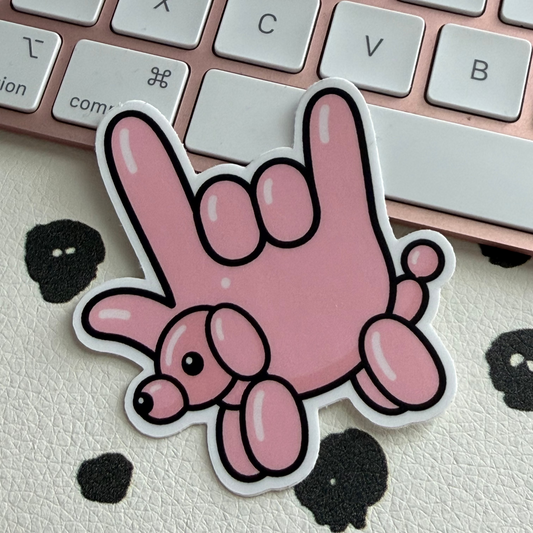 Dog Balloon ILY Sticker
