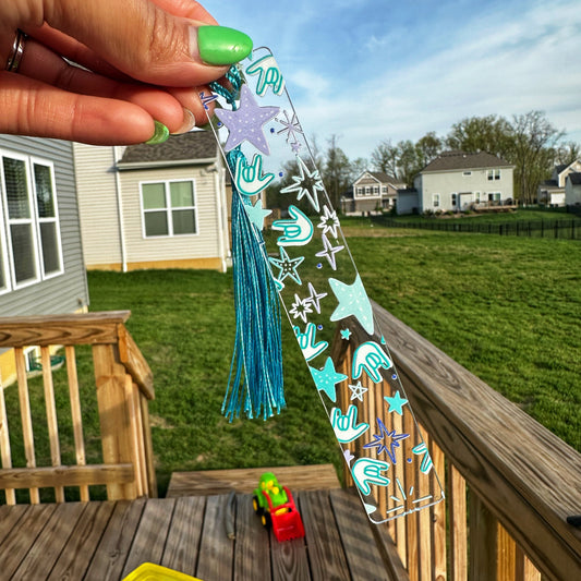 Stars ILY Acrylic Bookmark