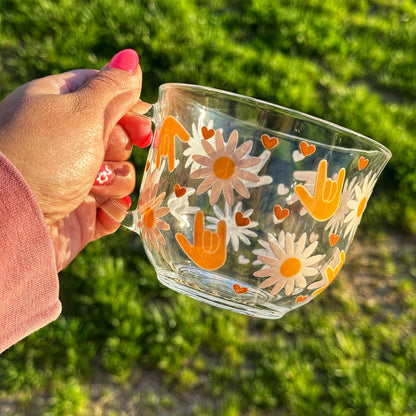 Sunflower ILY Glass Mug
