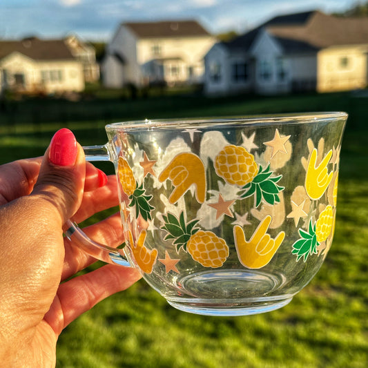 Pineapple ILY Glass Mug