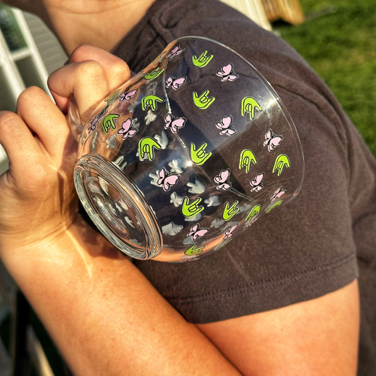 Butterfly ILY Glass Mug