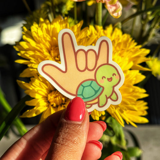 Turtle ILY Sticker