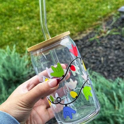 Christmas Lights ILY Beer Can