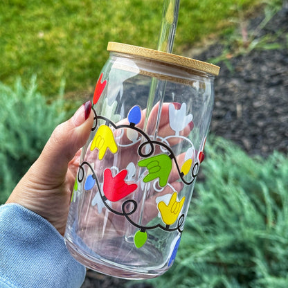 Christmas Lights ILY Beer Can