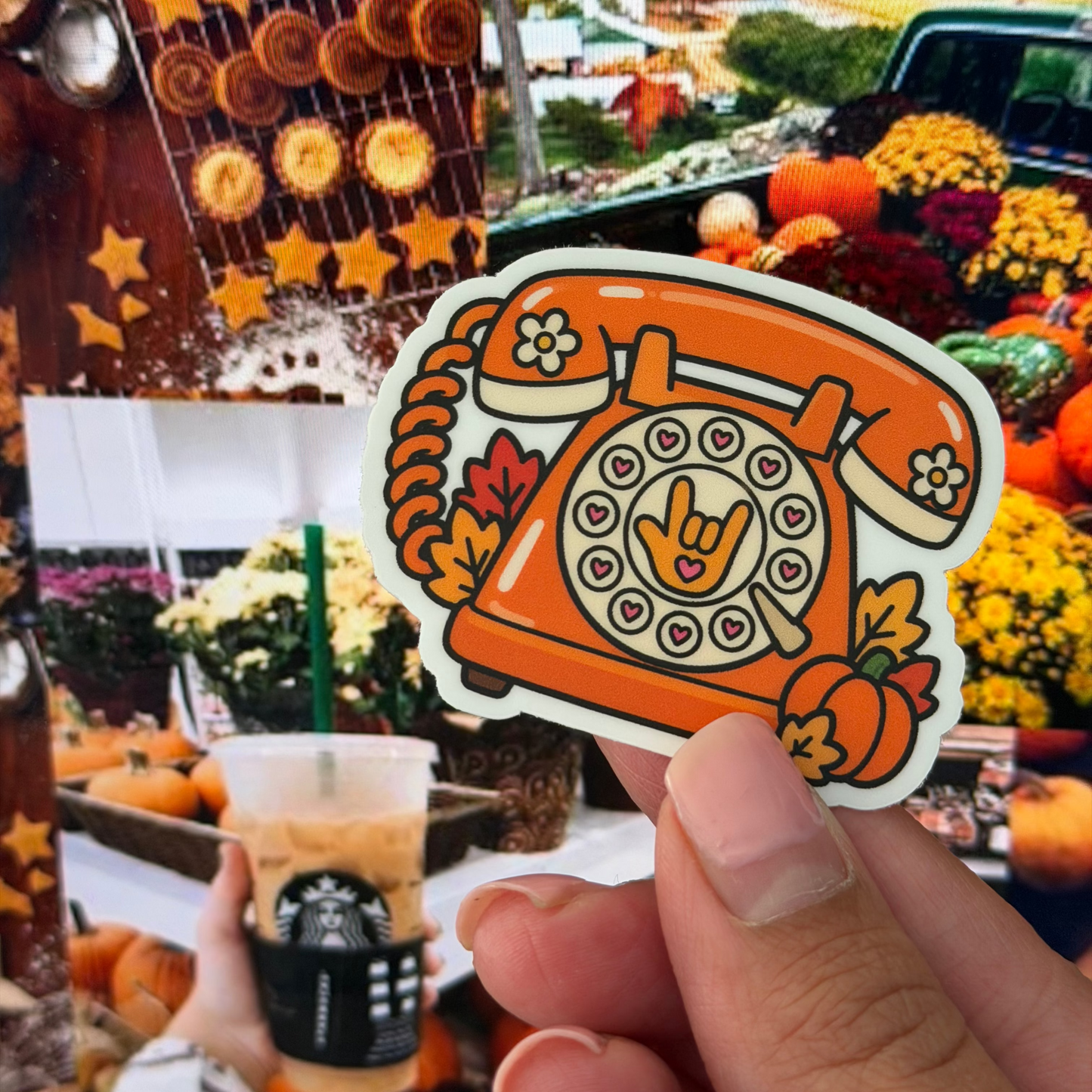 ILY Fall Telephone Sticker