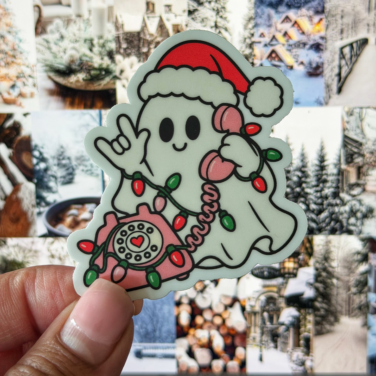 ILY Ghost Phone Sticker