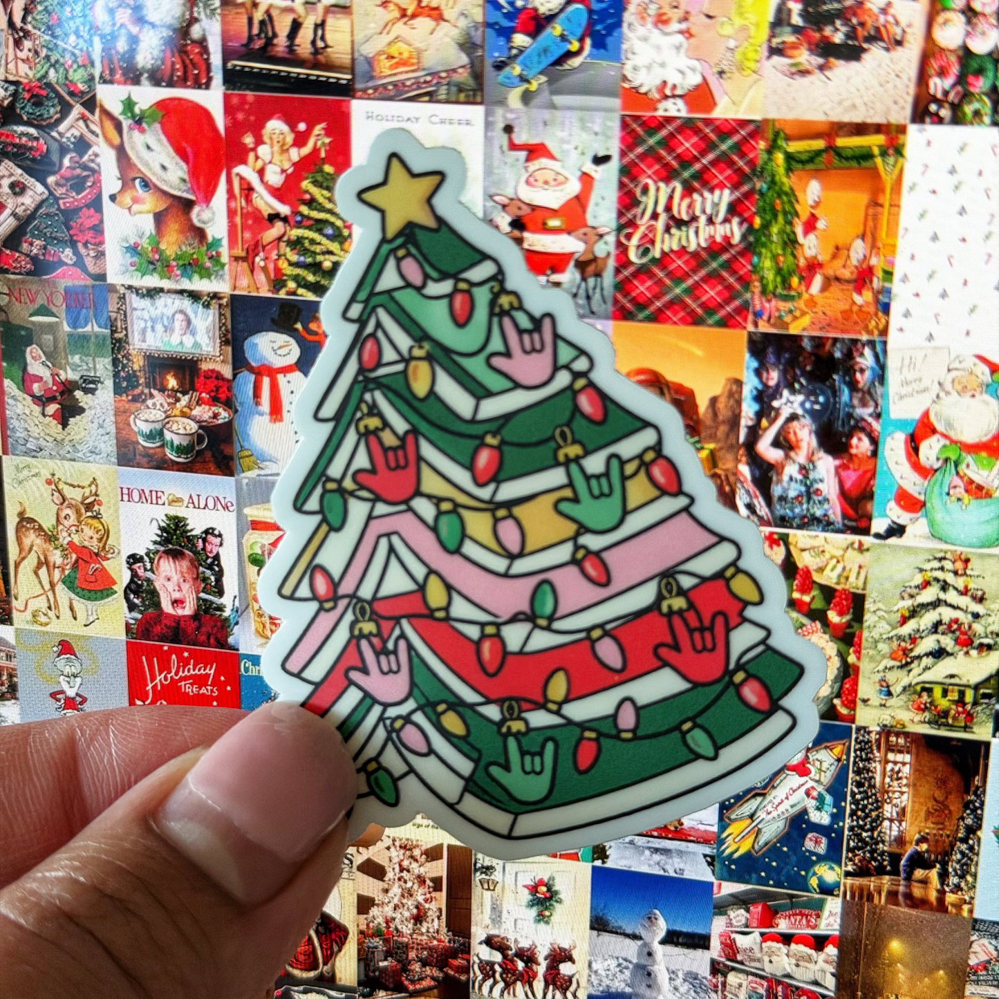 ILY Xmas Book Tree Sticker