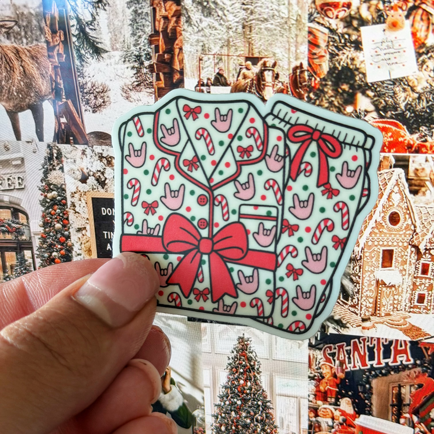 ILY Xmas Pajamas Sticker