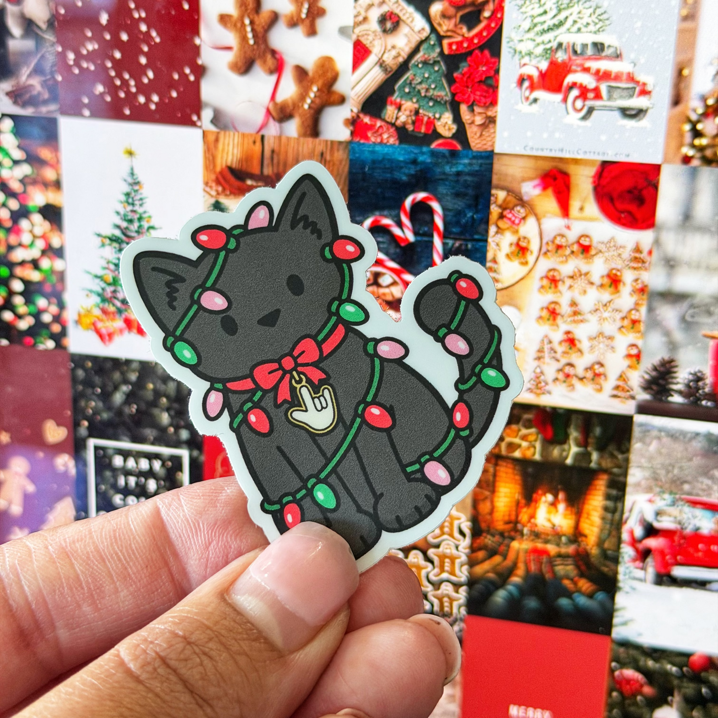 ILY Christmas Cat Sticker