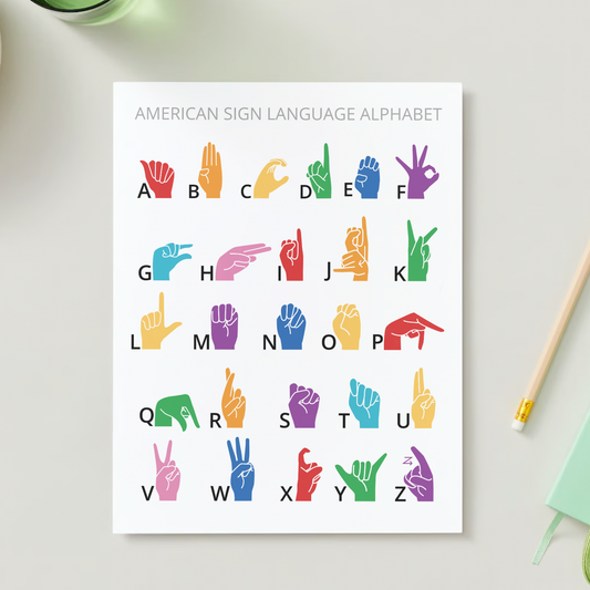 Rainbow ASL Alphabet Poster