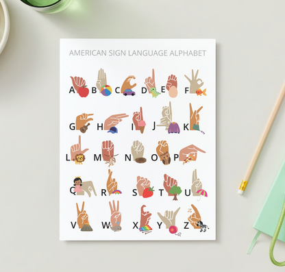 Clipart ASL Alphabet Poster