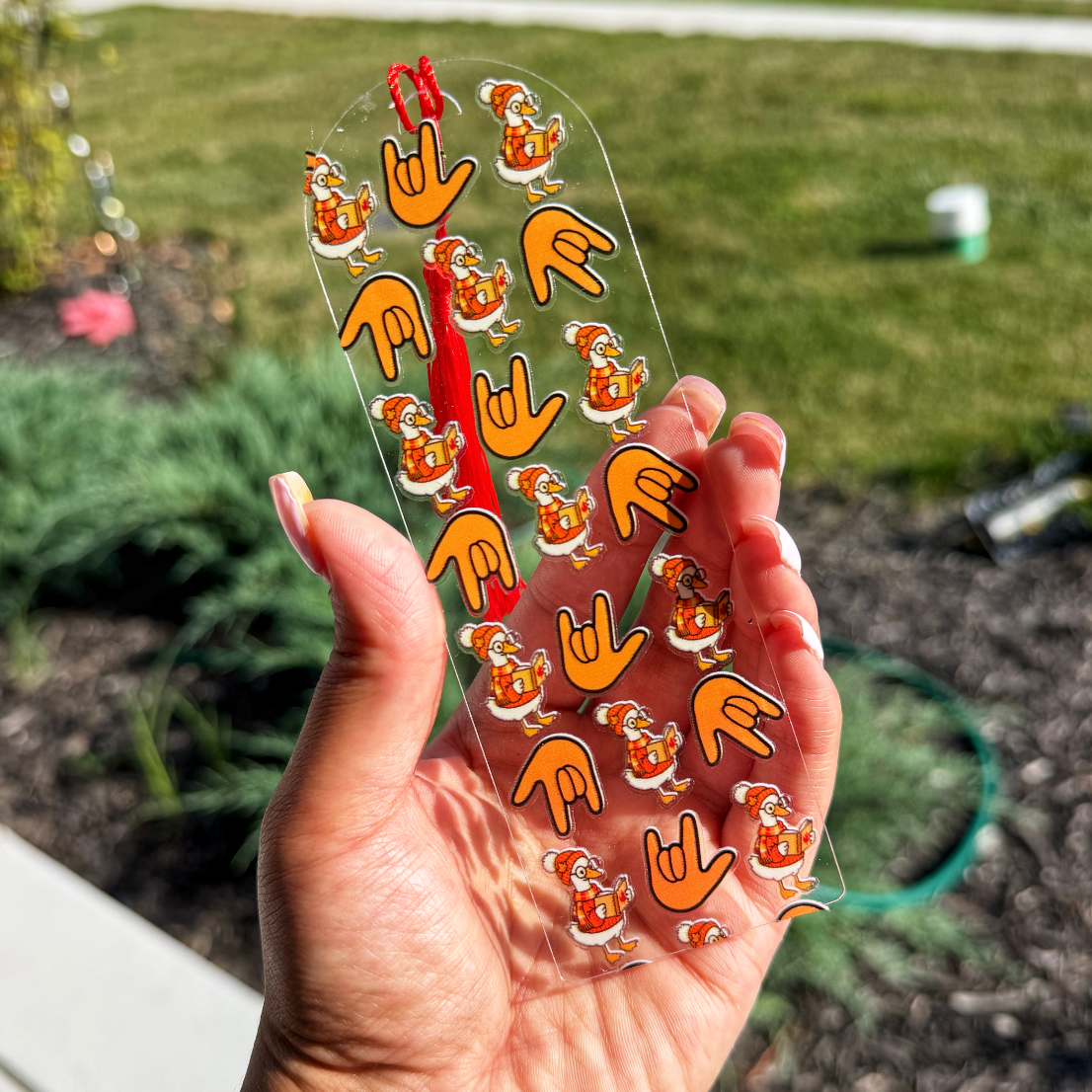 Cozy Goose ILY Acrylic Bookmark