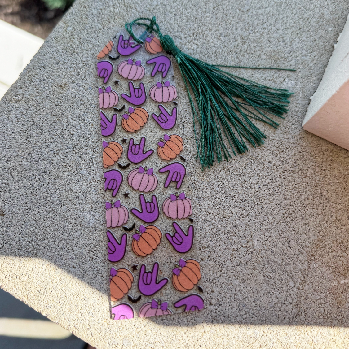 Pretty Pumpkin ILY Acrylic Bookmark