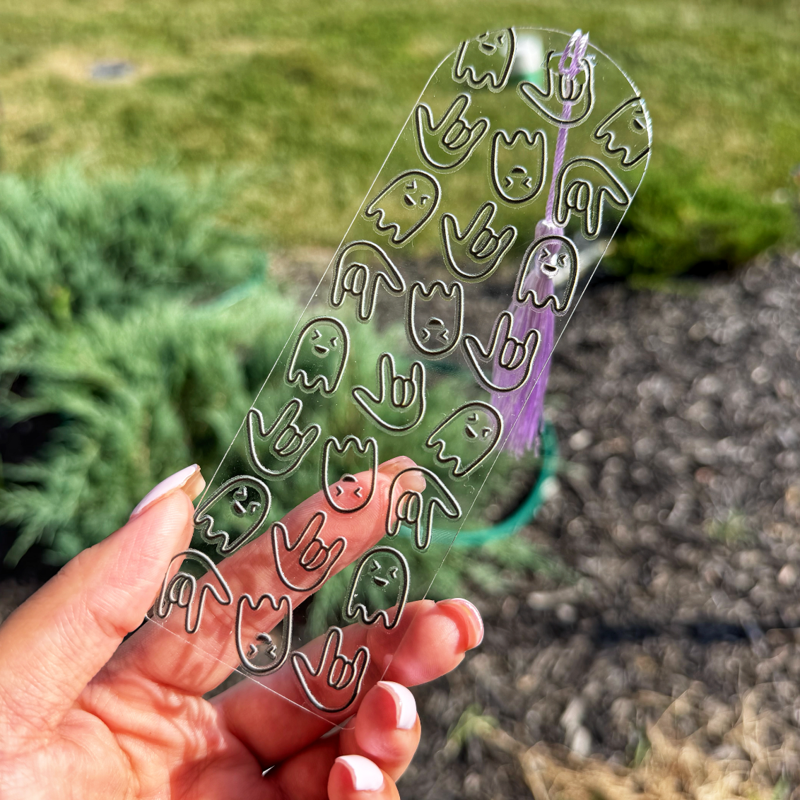 Moody Ghost ILY Acrylic Bookmark