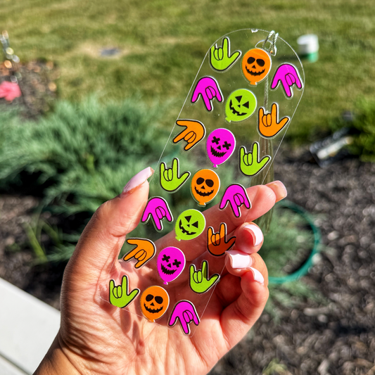 Neon Spooky ILY Acrylic Bookmark