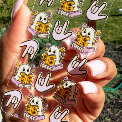 Spooky Bookworm ILY Acrylic Bookmark
