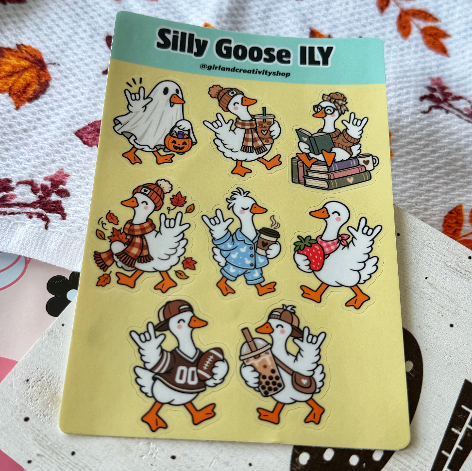 Silly Goose ILY Sticker Sheet
